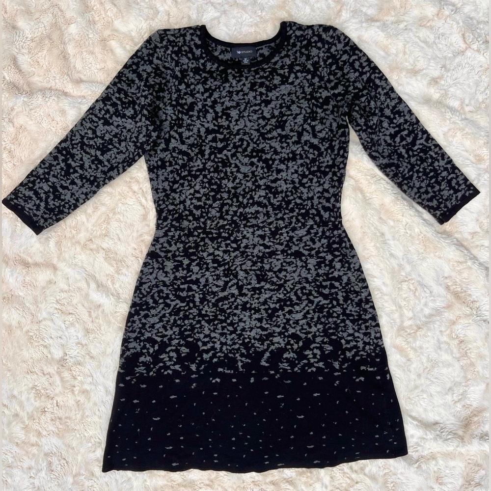 Grey and Black Patterned Dress